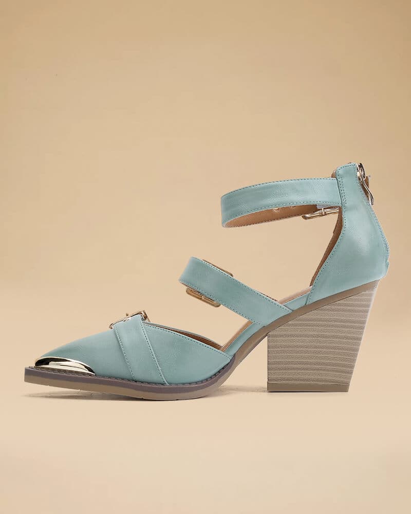 Women's Fashion Pointed Toe Zipper Heels - Greatonushoes