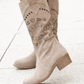 Women's Casual Hollow-out Zipper Flat Boots - Greatonushoes