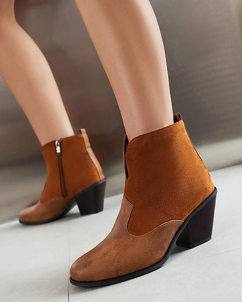Split Joint Ankle Boots - Greatonushoes
