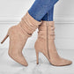 Artificial Suede Zipper Ankle Boots - Greatonushoes