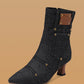 Denim Zipper Ankle Boots - Greatonushoes