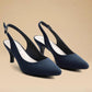 Women's Fashion Solid Color Pointed Toe Buckle Heels  Slingback Shoes - Greatonushoes