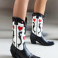 Floral Embroidery Ankle Boots - Greatonushoes