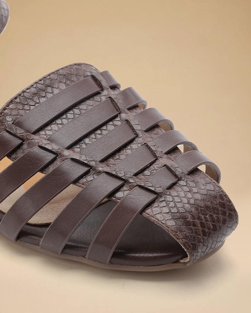 Women's Casual Daily Weave Adjusting Buckle Flat Sandals - Greatonushoes