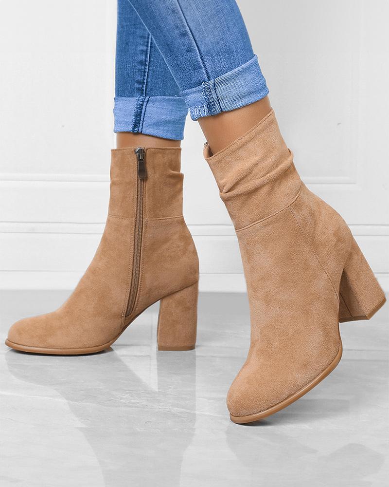 Zipper Ankle Boots - Greatonushoes