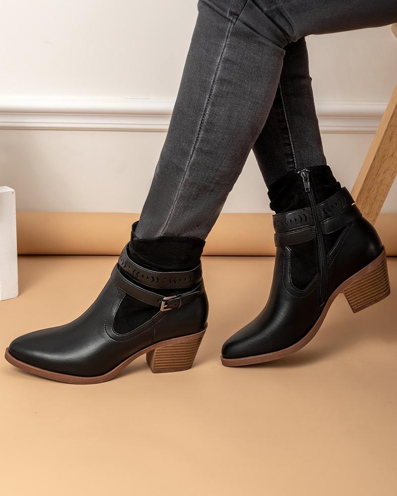 Buckle Ankle Boots - Greatonushoes