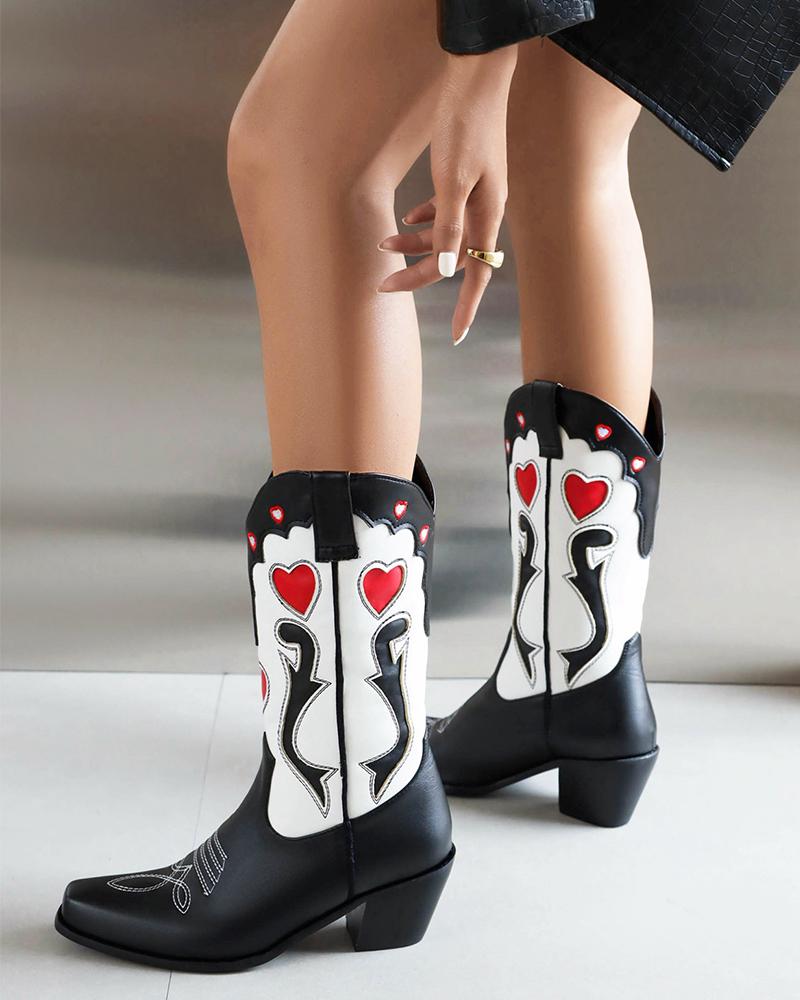 Floral Embroidery Ankle Boots - Greatonushoes