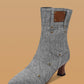 Denim Zipper Ankle Boots - Greatonushoes
