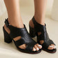 Hollow-out Chunky Sandals - Greatonushoes