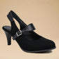 Women's Casual Daily Round Toe Adjsting Buckle Heels (Large Size) - Greatonushoes
