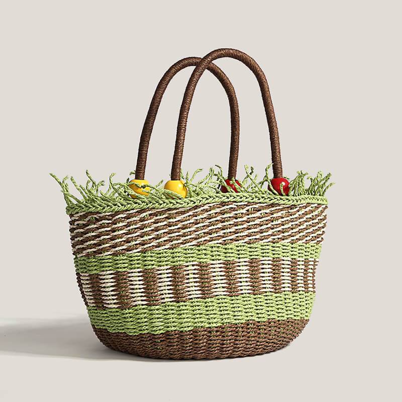 Straw Woven Vegetable Basket - Greatonushoes