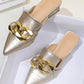 Women's Casual Daily Chic Chain Pointed Toe Flats - Greatonushoes