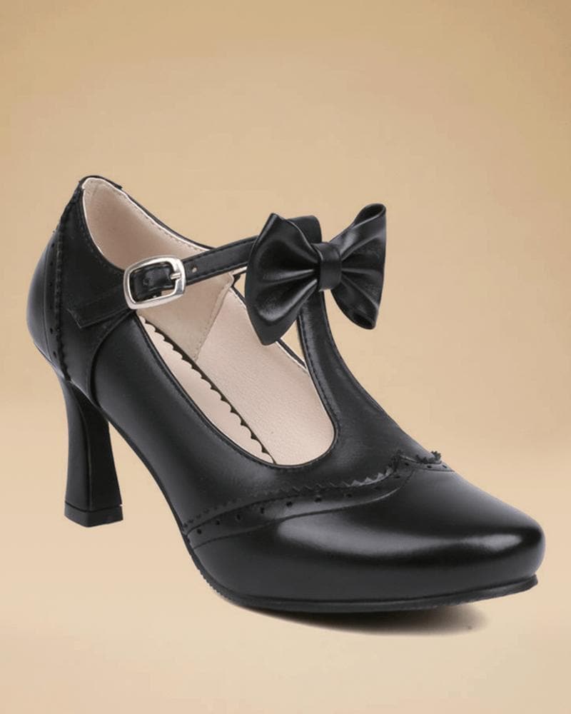 Women's Elegant Bow-knot Adjusting Buckle Heels - Greatonushoes