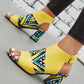 Women's Casual Split Joint Peep Toe Magic Tape Sandals - Greatonushoes