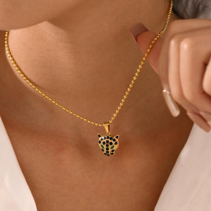 Leopard Diamond Earring Necklace - Greatonushoes