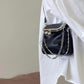 Women's Niche Design Solid Color Retro Pleated Crossbody Bag - Greatonushoes