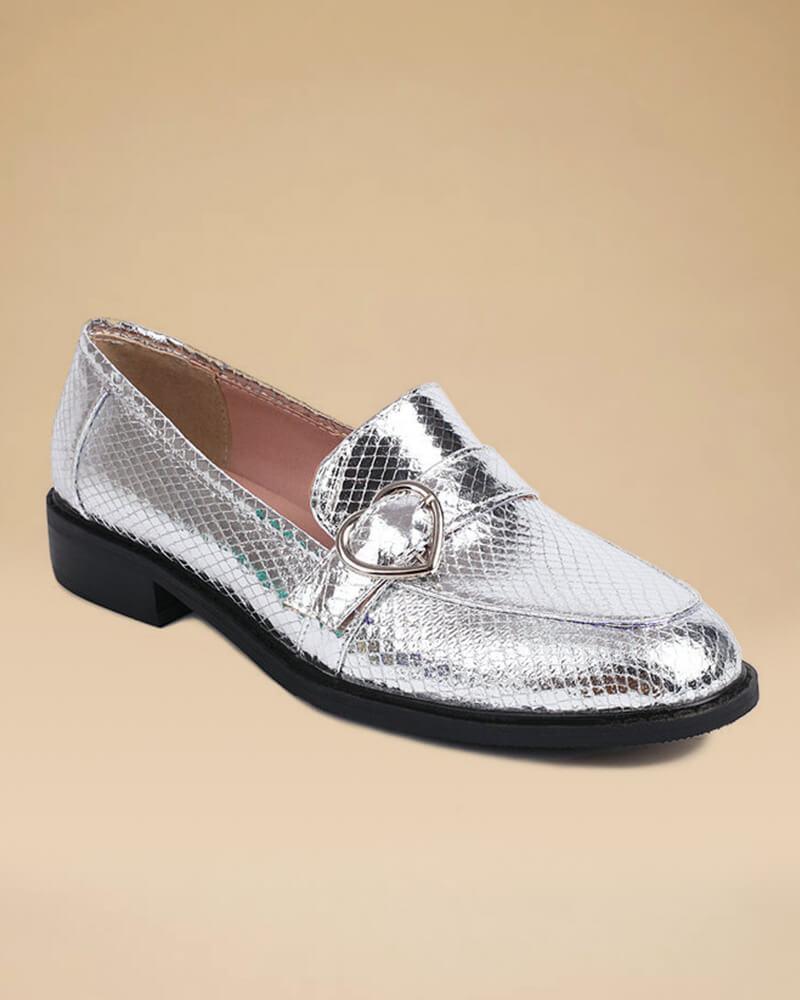 Women's Fashion Casual Snake-print British Buckle Loafers - Greatonushoes