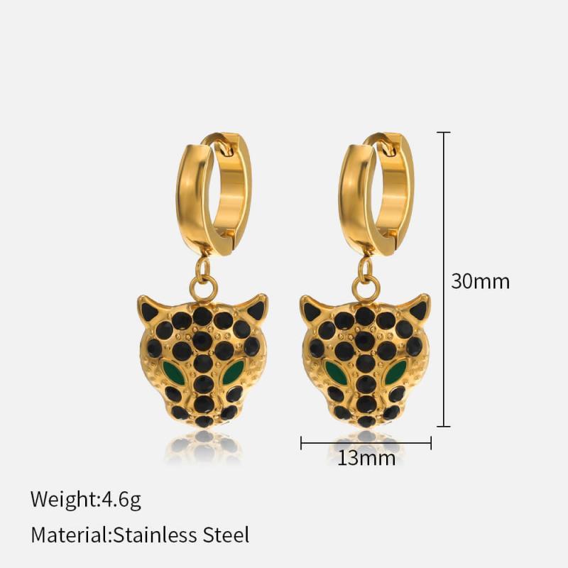 Leopard Diamond Earring Necklace - Greatonushoes