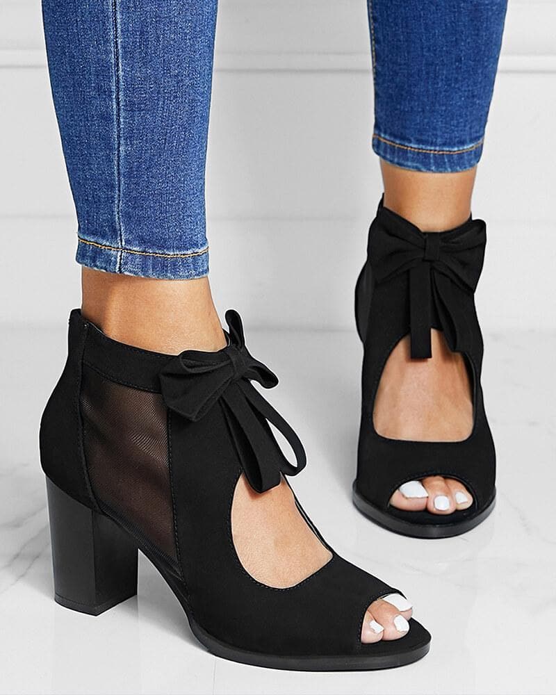 Women's Elegant Peep Toe Zipper Heels Sandals - Greatonushoes