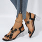 Women's Fashion Rhinestone Open Toe Chunky Heel Sandals - Greatonushoes