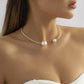 Women's Statement Imitation Pearl Open Necklace - Greatonushoes