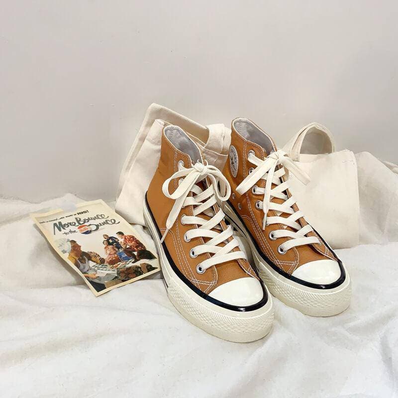 Women's Casual Daily Canvas Candy Colors Lace-up Sneakers - Greatonushoes