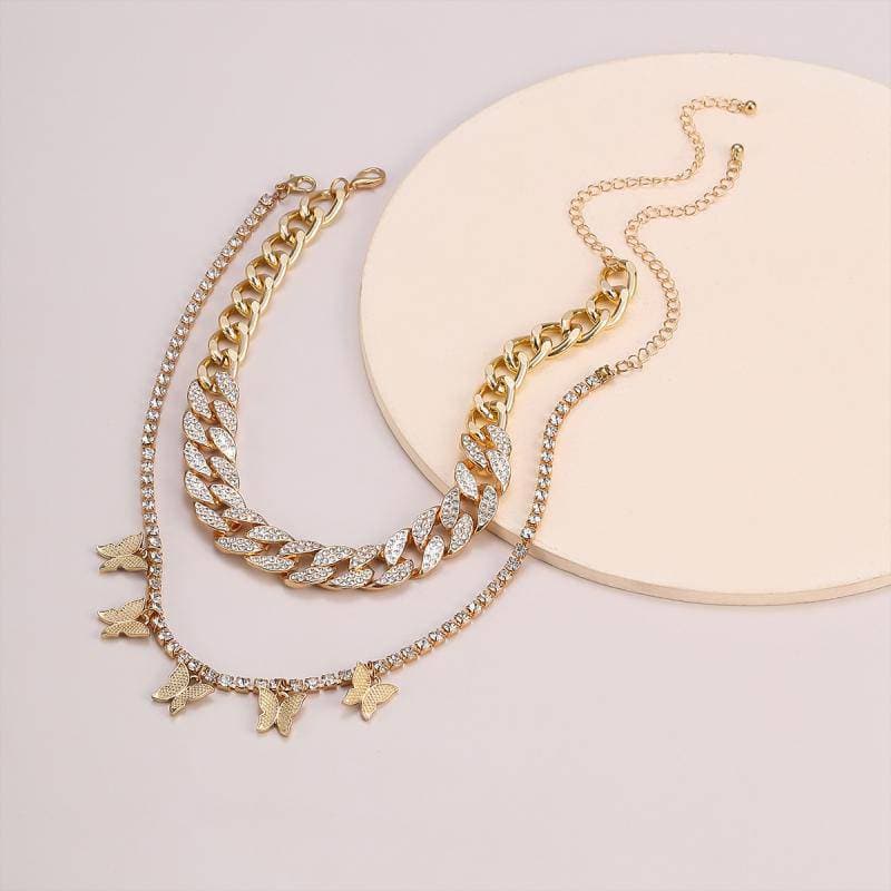 Women's Punk Style Butterfly Chain Necklaces - Greatonushoes