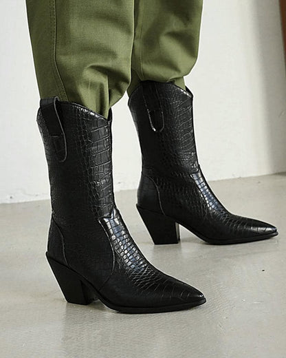 Women's Fashion Soild Color Pointed Toe Boots - Greatonushoes