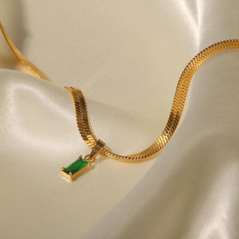 Women's Baguette Zircon Pendant Necklace - Greatonushoes