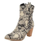 Women's Fashion Anmal Print Zipper Ankle Boots - Greatonushoes