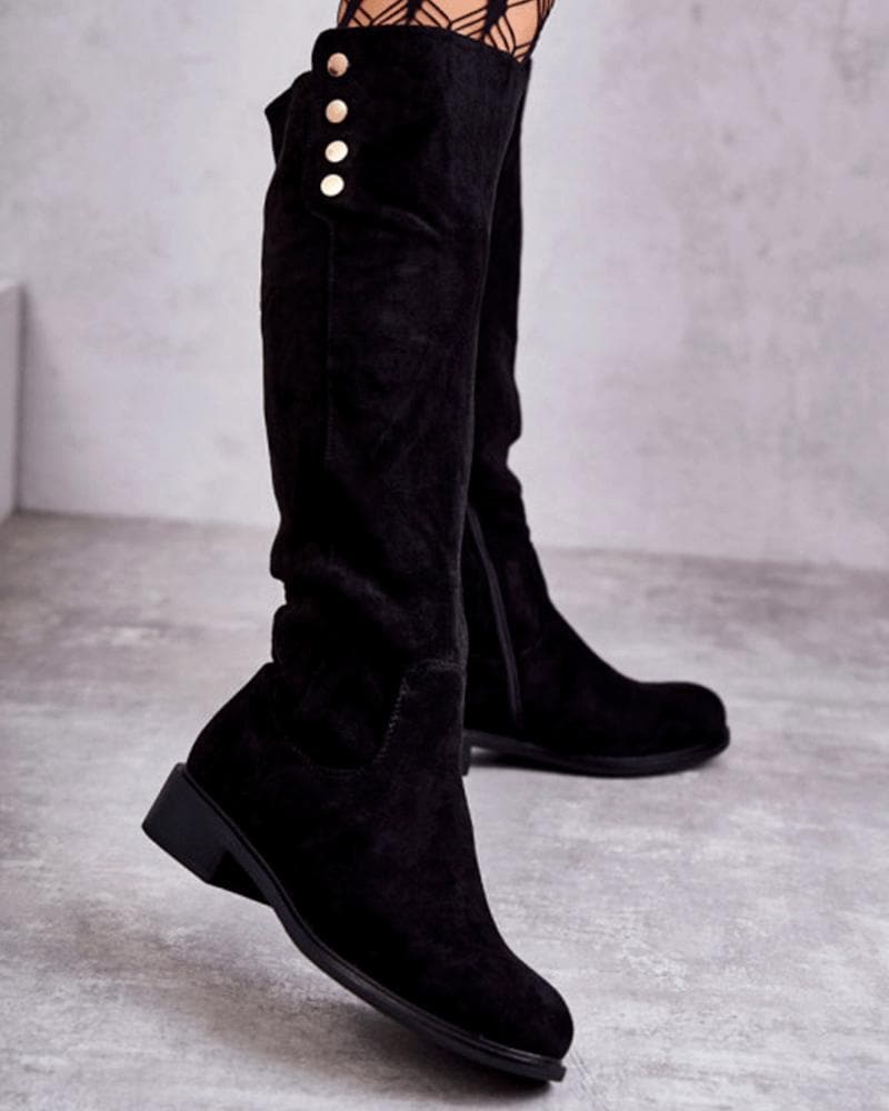 Women's Casual Daily Rivet Zipper Boots - Greatonushoes
