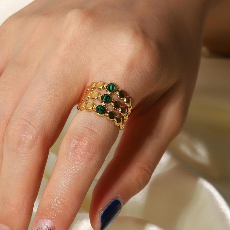 Women's Fashion Layered Turquoise Ring - Greatonushoes