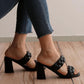 Women's Elagant Chunky Heel Slip-on Sandals - Greatonushoes