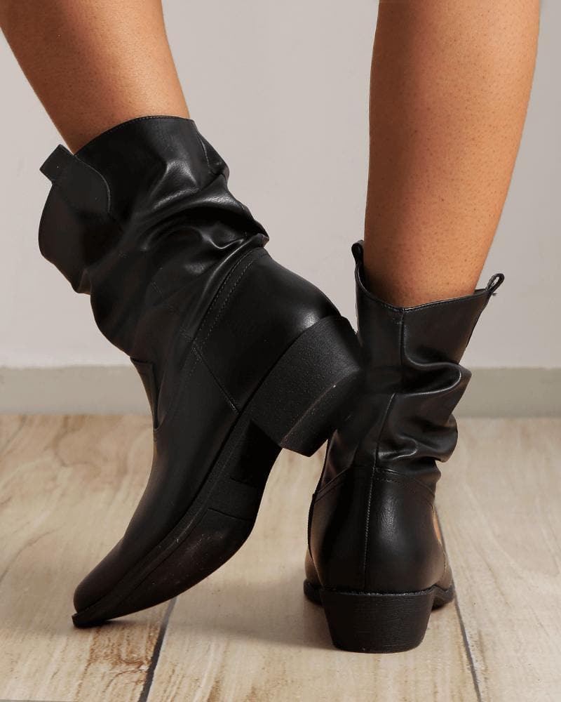 Women's Fashion Comfy Daily Solid Color Zipper Ankle Boots - Greatonushoes