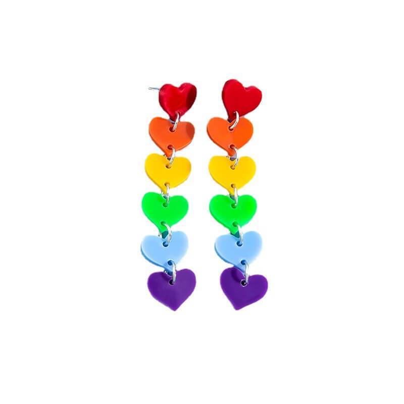 Women's Colorful Heart Earrings - Greatonushoes