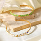 Women's Green Primer Rib Cuff Bracelet - Greatonushoes
