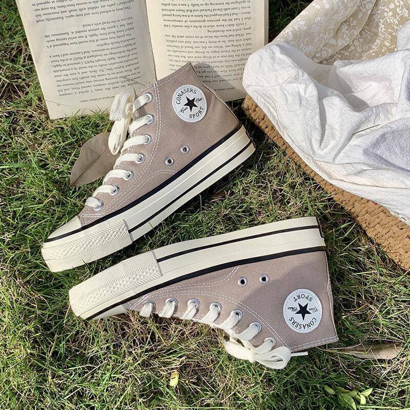 Women's Casual Daily Canvas Candy Colors Lace-up Sneakers - Greatonushoes
