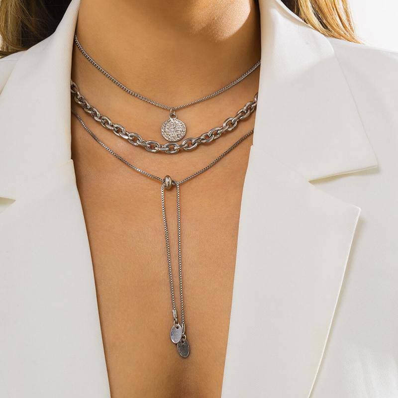 Women's Adjusting Chain Coin Pendant Necklaces - Greatonushoes