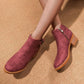 Women's Fashion Outdoor Solid Color Round Toe Chunky Heel Ankle Boots - Greatonushoes