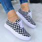 Women's Fashion Casual Color-Blocking Lace-up Flat Sneakers - Greatonushoes