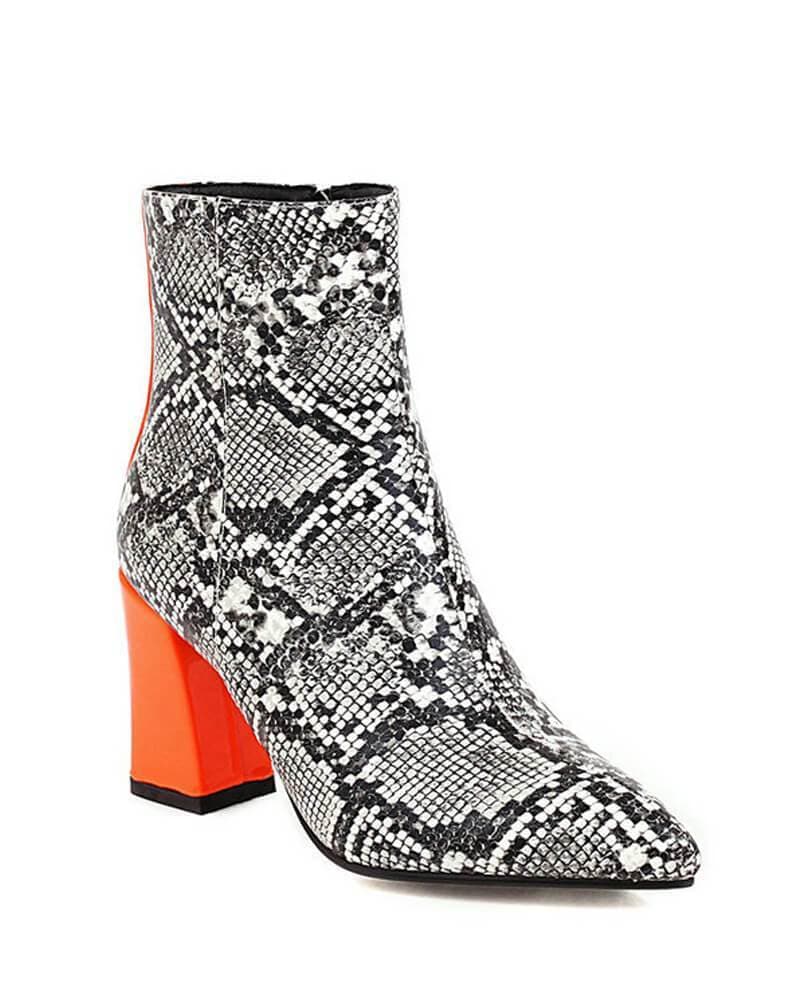 Women's Fashion Animal Print Zipper Ankle Boots - Greatonushoes