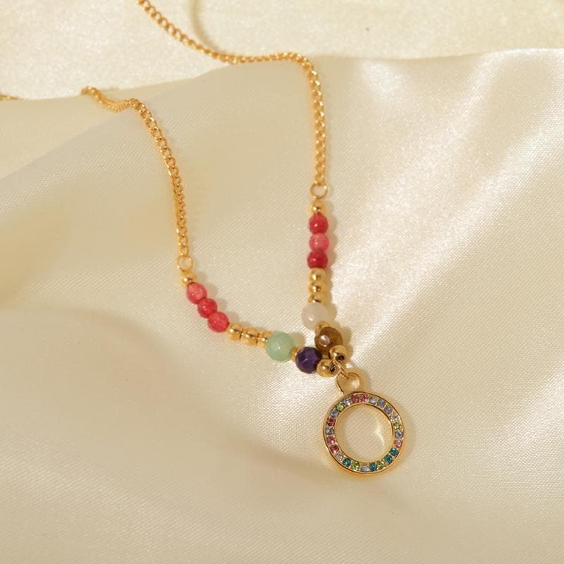 Women's Colored Diamond Ring Pendant Stone Necklace - Greatonushoes