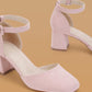 Women's Elegant Daily Hollow-out Adjusting Buckle Chunky Heels - Greatonushoes