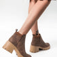 Women's Fashion Outdoor Solid Color Lace-up Chunky Heel Ankle Boots - Greatonushoes