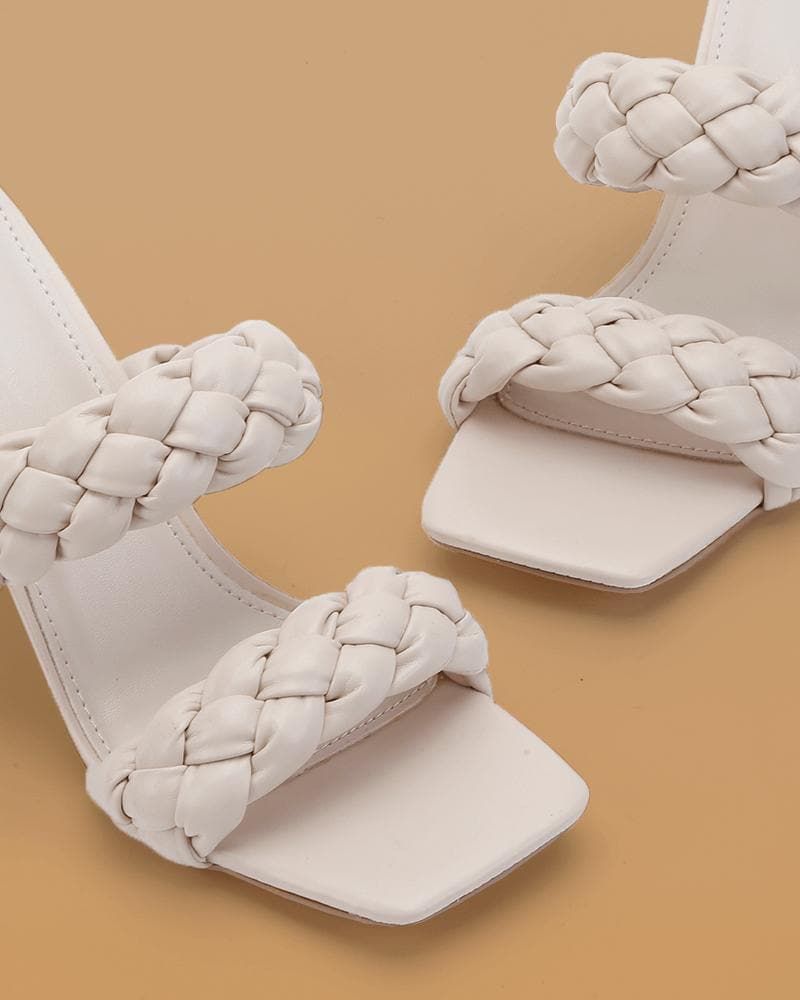 Women's Elegant Braided Strap Heels - Greatonushoes