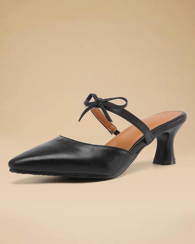 Women's Elegant Pointed Toe Chunky Heel Sandals - Greatonushoes