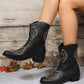 Women's Casual Daily Floral Embroidery Slip On Boots - Greatonushoes