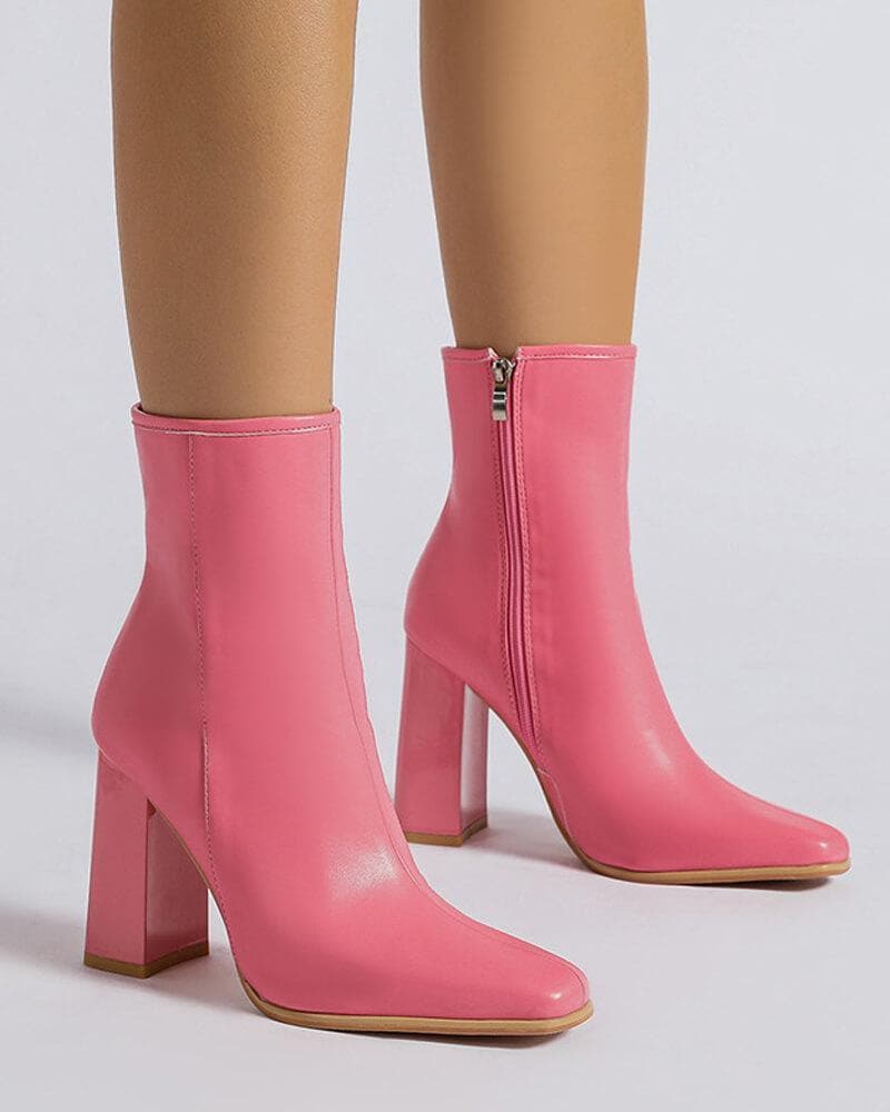 Women's Fashion Web celebrity style Zipper High Heel Boots - Greatonushoes