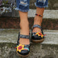 Women's Casual Daily National Print Platform Heel Sandals - Greatonushoes