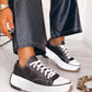Women's Fashion Casual Lace-up Platform Heel Sneakers - Greatonushoes
